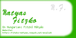matyas fitzko business card
